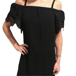 Ann Taylor Navy Cold Shoulder Ruffle Lined Dress Size XS